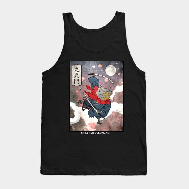 KUKAMON THE RETRO-FUTURISTIC SAMURAI ROBOT Tank Top by Strider